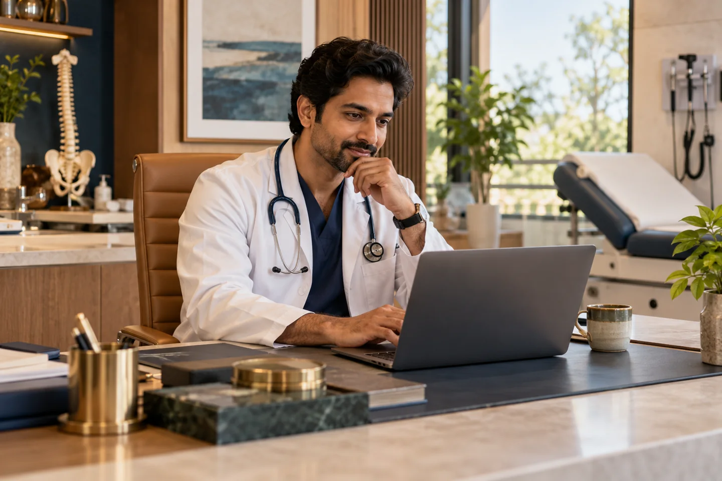 Illustrative independent doctors setting with fictional people