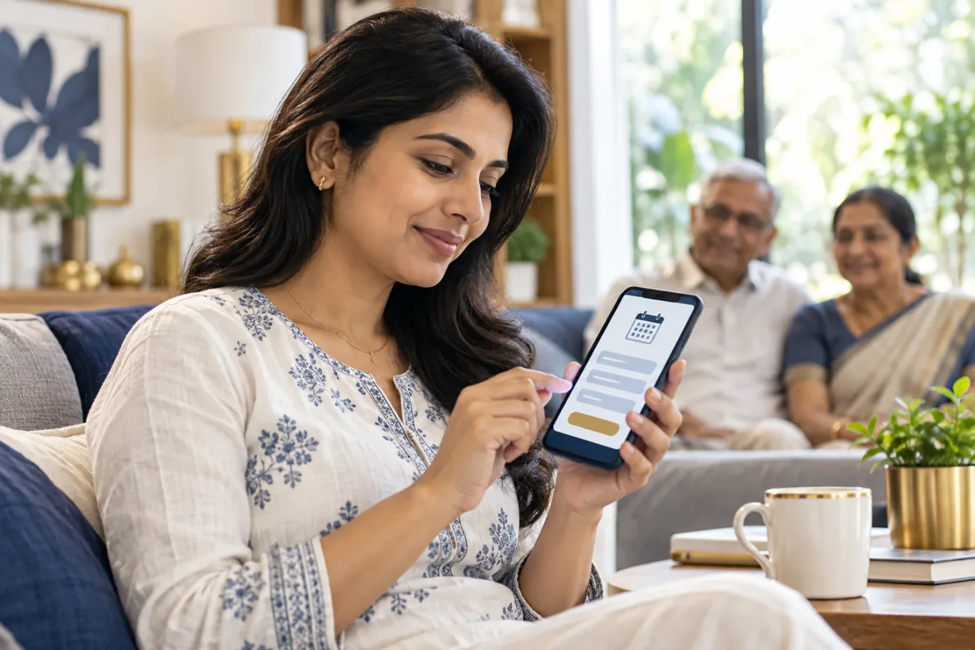 Visitor completing an appointment request on a smartphone.