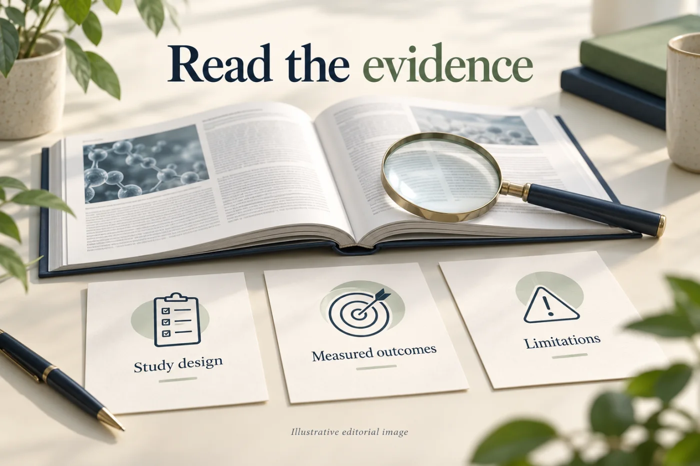 Research journal illustrating study design, measured outcomes and limitations